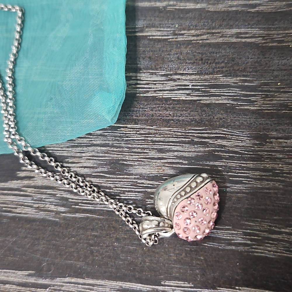 Brighton Silver and Pink Heart Pendant Necklace - Picture 2 of 4